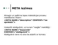 Конспект 'META iezīmes', 3.