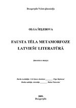 Реферат 'Fausta metamorfoze latviešu literatūrā', 1.