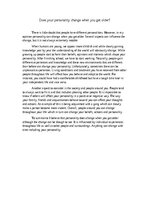 Эссе 'Does your personality change when you get older?', 1.