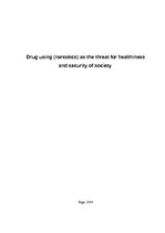 Реферат 'Drug Using (Narcotics) as the Threat for Healthiness and Security of Society', 1.