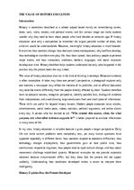 Эссе 'The value of history education', 1.