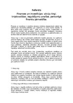 Реферат 'Finanses un investīcijas: akciju tirgi, kriptovalūtas, ieguldījumu analīze, pers', 1.