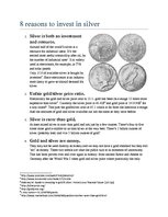 Конспект 'Eight Reasons to Invest in Silver', 1.
