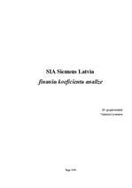 Реферат 'SIA "Siemens Latvia" finanšu koeficientu analīze', 1.