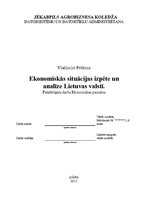Реферат 'Ekonomiskās situācijas izpēte un analīze Lietuvas valstī', 1.