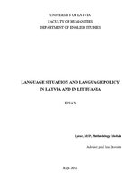 Эссе 'Language Situation and Language Policy in Latvia and in Lithuania', 1.