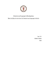 Реферат 'Early Childhood Curriculum in Latvian Language and Literature', 1.