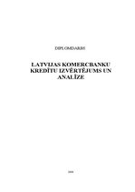 Дипломная 'Latvijas komercbanku kredītu izvērtējums un analīze', 1.