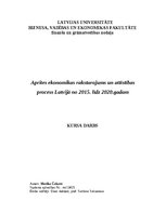 Реферат 'Aprites ekonomikas raksturojums un attīstības process Latvijā no 2015. līdz 2020', 1.