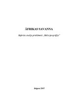 Реферат 'Āfrikas savanna', 1.