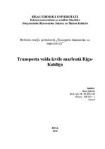 Реферат 'Transporta veida izvēle maršrutā Rīga - Kuldīga', 1.