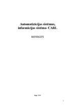 Реферат 'Automatizācijas sistēmas un informācijas sistēma CARL', 1.