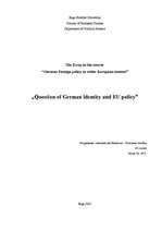 Реферат 'Question of German Identity and EU Policy', 1.
