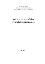 Реферат 'Motivācija, tās būtība un nozīmīgākās teorijas', 1.