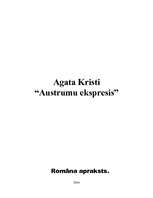 Реферат 'Agata Kristi "Austrumu ekspresis"', 1.
