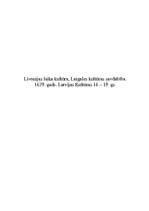Конспект 'Livonijas laika kultūra, Latgales kultūras savdabība 1629.gads. Latvijas kultūra', 1.