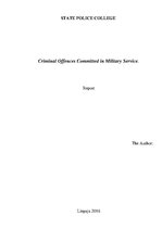 Реферат 'Criminal Offences Committed in Military Service', 1.