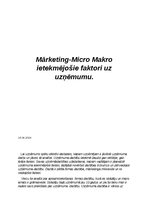 Эссе 'Mārketing-Micro Makro ietekmējošie faktori uz uzņēmumu', 1.