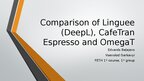 Презентация 'Comparison of Linguee (DeepL), CafeTran Espresso and OmegaT', 1.
