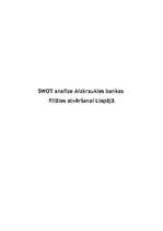 Конспект 'SWOT analīze Aizkraukles bankas filiāles atvēršanai Liepājā', 1.