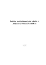 Реферат 'Politisko partiju finansējuma saistība ar 12.Saeimas vēlēšanu rezultātiem', 1.
