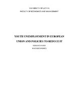 Реферат 'Youth Unemployment in EU and Policies to Reduce It', 1.