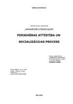 Реферат 'Personības attīstība un socializācijas process', 1.