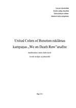 Реферат 'United Colors of Benetton reklāmas kampaņas "We on Death Row" analīze', 1.