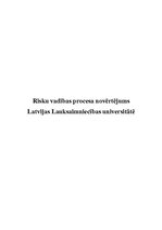Реферат 'Risku vadības procesa novērtējums Latvijas Lauksaimniecības universitātē', 1.