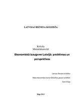 Реферат 'Ekonomiskā izaugsme Latvijā: problēmas un perspektīvas', 1.