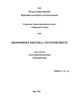 Конспект 'Ekonomiskā politika, tās instrumenti', 1.