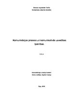 Эссе 'Komunikācijas process un komunikatīvās uzvedības īpatnības', 1.