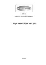 Реферат 'Latvijas finanšu tirgus 2007.gadā', 1.