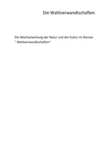 Эссе 'Die Wechselwirkung der Natur und der Kultur im Roman "Wahlverwandtschaften"', 1.