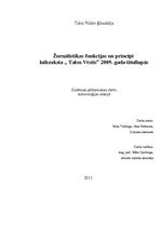 Реферат 'Žurnālistikas funkcijas un principi laikraksta "Talsu Vēstis" 2009.gada titullap', 1.