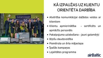 Презентация 'Uz klientu orientētas organizācijas ‘’airBaltic’’ raksturojums', 5.