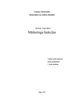 Реферат 'Mārketinga funkcijas', 1.