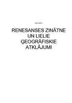 Реферат 'Renesanses zinātne un lielie ģeogrāfiskie atklājumi', 1.