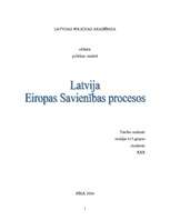 Реферат 'Latvija Eiropas Savienības procesos', 1.