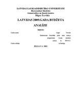 Реферат 'Latvijas 2009.gada budžeta analīze', 1.