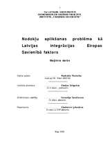 Дипломная 'Nodokļu aplikšanas problēma kā Latvijas integrācijas Eiropas Savienībā faktors', 1.