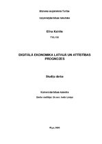 Реферат 'Digitālā ekonomika Latvijā un attīstības prognozes', 1.