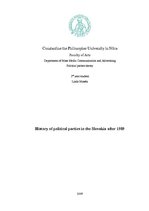 Эссе 'History of Political Parties in Slovakia after 1989', 1.