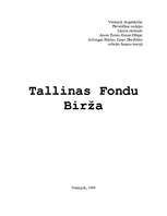 Реферат 'Tallinas Fondu birža', 1.