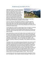 Эссе 'Breathtaking Place Machu Picchu', 1.