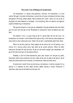 Эссе 'Pros and Cons of Being an Entrepreneur', 1.