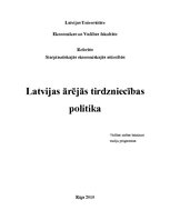Реферат 'Latvijas ārējās tirdzniecības politika', 1.