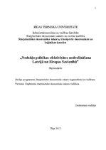 Дипломная 'Nodokļu politikas efektivitātes nodrošināšana Latvijā un Eiropas Savienībā', 1.