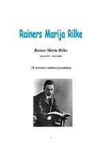 Реферат 'Rainers Marija Rilke - biogrāfija un literārā daiļrade', 1.