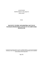 Эссе 'Pacientu tiesību aizsardzības aktuālās tiesiskās problēmas Latvijā un to iespēja', 1.